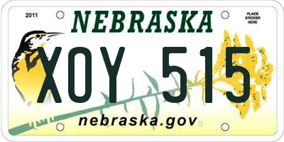NE license plate XOY515