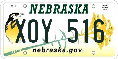 NE license plate XOY516