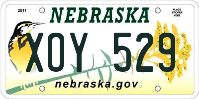 NE license plate XOY529