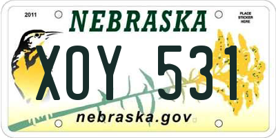 NE license plate XOY531