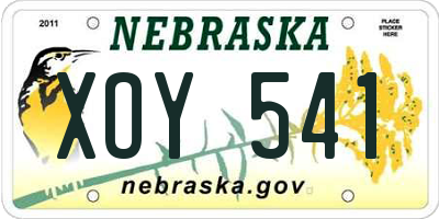 NE license plate XOY541