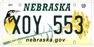 NE license plate XOY553