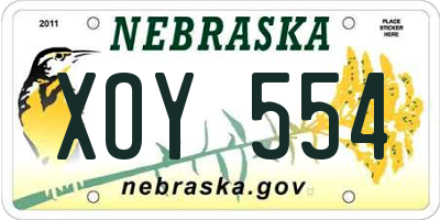 NE license plate XOY554