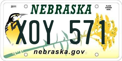 NE license plate XOY571