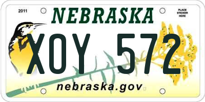 NE license plate XOY572