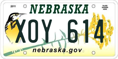 NE license plate XOY614