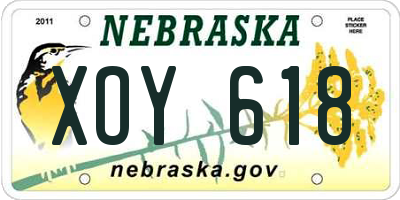 NE license plate XOY618