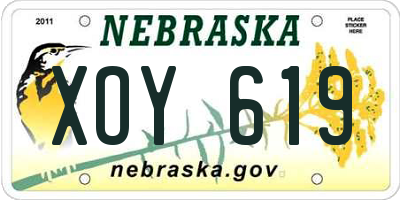 NE license plate XOY619