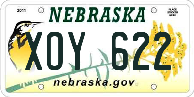 NE license plate XOY622