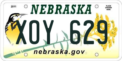 NE license plate XOY629