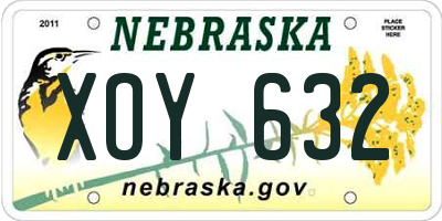 NE license plate XOY632