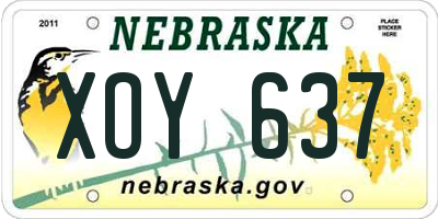 NE license plate XOY637