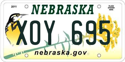 NE license plate XOY695