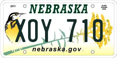 NE license plate XOY710