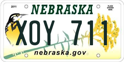 NE license plate XOY711