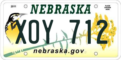 NE license plate XOY712