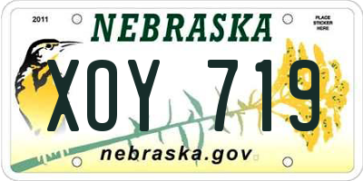 NE license plate XOY719
