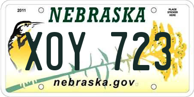NE license plate XOY723