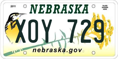 NE license plate XOY729