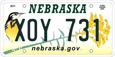 NE license plate XOY731