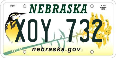 NE license plate XOY732