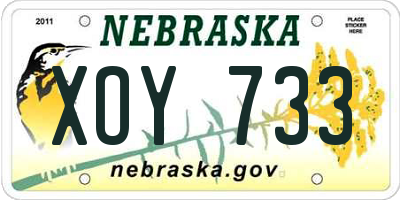 NE license plate XOY733