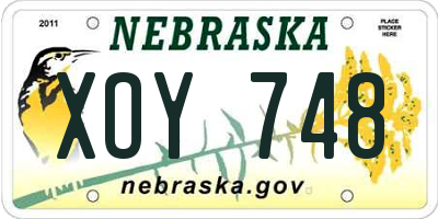 NE license plate XOY748
