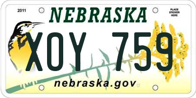 NE license plate XOY759