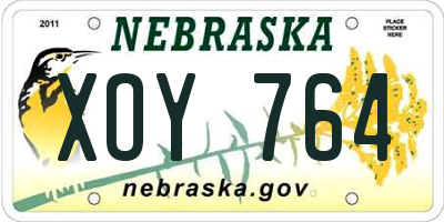 NE license plate XOY764