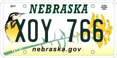 NE license plate XOY766