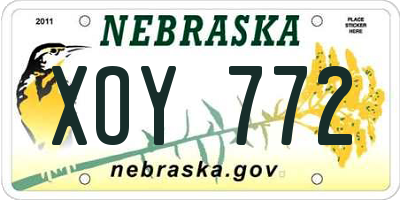 NE license plate XOY772