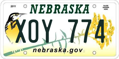NE license plate XOY774
