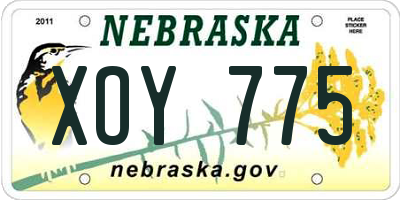 NE license plate XOY775