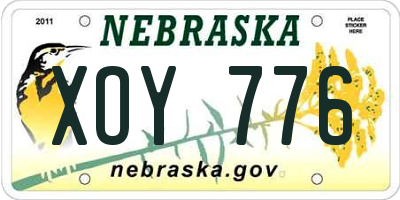 NE license plate XOY776