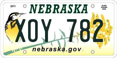 NE license plate XOY782