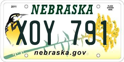 NE license plate XOY791