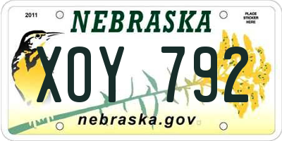 NE license plate XOY792