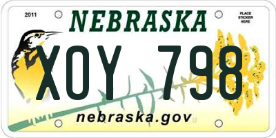 NE license plate XOY798