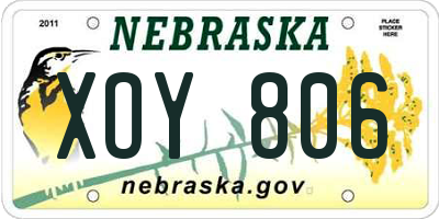 NE license plate XOY806