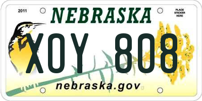 NE license plate XOY808