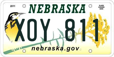 NE license plate XOY811