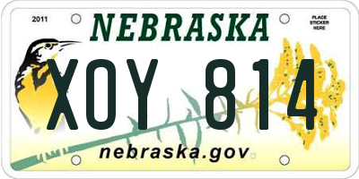 NE license plate XOY814
