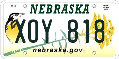 NE license plate XOY818
