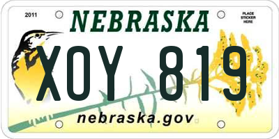 NE license plate XOY819