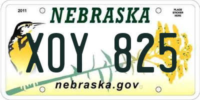 NE license plate XOY825