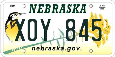 NE license plate XOY845