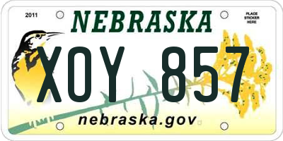 NE license plate XOY857