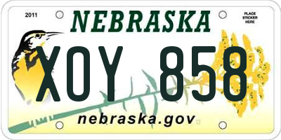 NE license plate XOY858