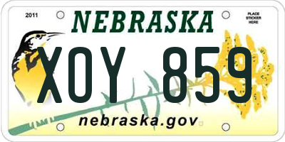 NE license plate XOY859