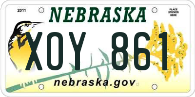 NE license plate XOY861